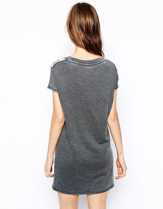 American Vintage Rexburg T-Shirt Dress with Washed Panel