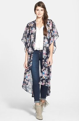 Mimichica Mimi Chica Print Duster Kimono Jacket (Juniors)