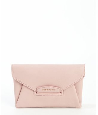 Givenchy petal pink leather logo imprinted clutch