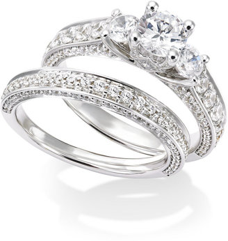 Certified Diamond Three-Stone Engagement Ring Bridal Set in 14k White Gold (2-1/2 ct. t.w.)