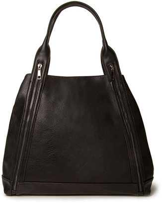 Forever 21 Zippered Faux Leather Bowling Bag