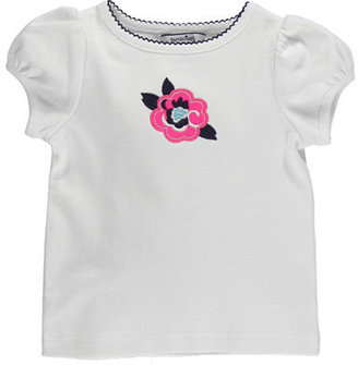 Hartstrings Baby Girls White Floral Applique Tee