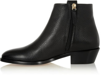 Valentino Fringed textured-leather ankle boots