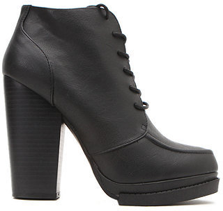 Qupid Ponder Lace Up Booties