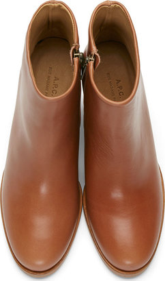 A.P.C. Caramel Leather Chic Boots