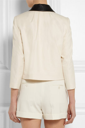 Band Of Outsiders Leather-trimmed cotton blazer