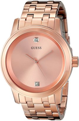 GUESS GUESS? Men's U0103G2 Rose Gold-Tone Round Diamond Accent Watch