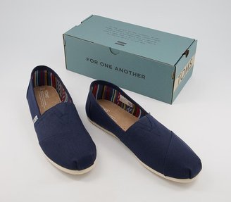 Toms Classic Slip Ons Navy Canvas