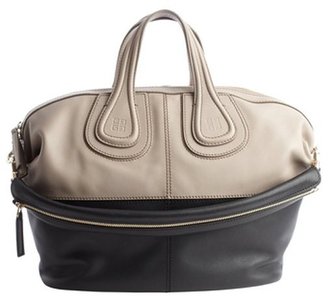 Givenchy beige and black leather logo emblem large 'Nightingale' convertible tote