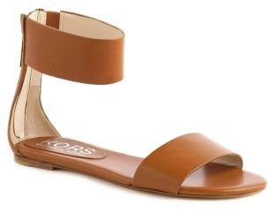 KORS Ava Leather Ankle Strap Sandals