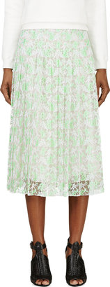 Christopher Kane Mint & Cream Plasma Lace Pleated Skirt
