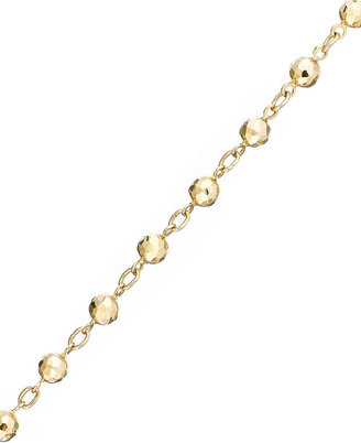 Macy's 10k Gold Bracelet, Diamond-Cut Beaded Bracelet