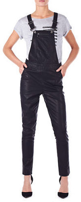 William Rast Faux Leather Overalls