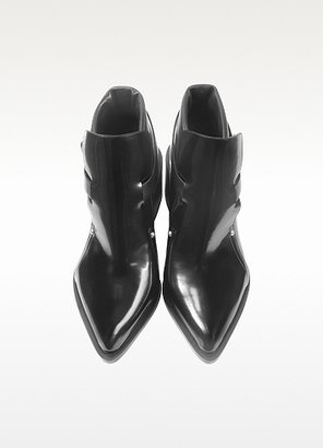 Jil Sander Black Leather Ankle Boot Moccasins