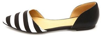 Charlotte Russe Striped Pointed Toe D'Orsay Flats