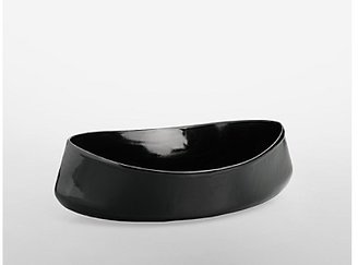 Calvin Klein Sofia Stoneware Elliptical Serving Bowl In Black