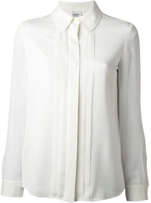 Armani Collezioni pleated placket blouse
