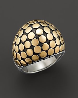 John Hardy Dot Gold And Sterling Silver Dome Ring