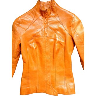 Roland Mouret Orange Leather Jacket