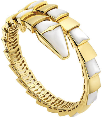 Bvlgari Serpenti 18kt yellow-gold and mother-of-pearl bracelet