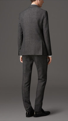 Burberry Slim Fit Wool Linen Birdseye Suit