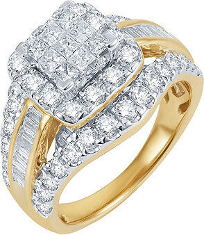 MODERN BRIDE 2 CT. T.W. Genuine Diamond 14K Yellow Gold Multi-Top Ring