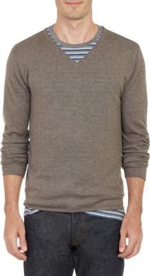 Barneys New York Rolled-Edge V-neck Sweater