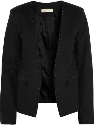 MICHAEL Michael Kors Eyelet-embellished stretch-cotton poplin jacket