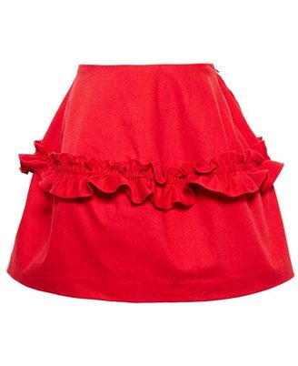 J Brand X SIMONE ROCHA Denim Mini Skirt with Ruffles