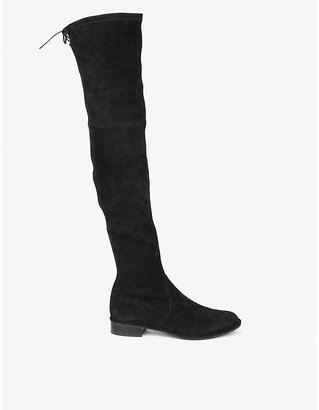 Stuart Weitzman Lowland suede thigh boots, Women's, Size: EUR 37 / 4 UK WOMEN, Black