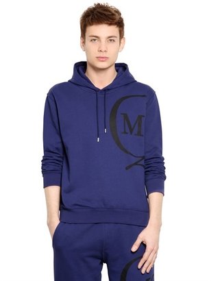 McQ Hooded Logo Print Cotton Sweatshirt