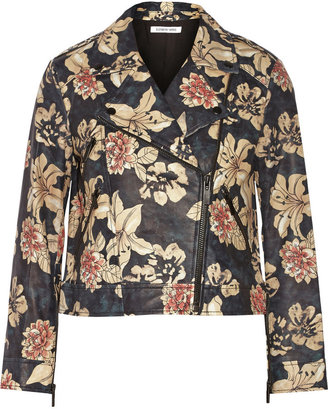 Elizabeth and James Lily floral-print leather jacket