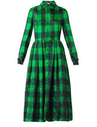 Preen Line Bell embroidered checked dress