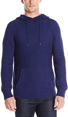 Calvin Klein Men's Cotton Acrylic Engineered Ribbed Hooded Sweater