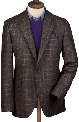 Charles Tyrwhitt Brown Scottish tweed Classic fit jacket