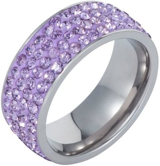House of Fraser Aurora Flash Stainless steel cubic zirconia violet ring