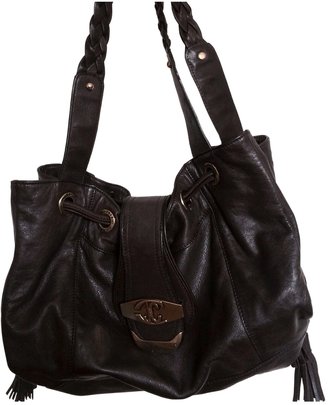 Just Cavalli Brown Leather Handbag