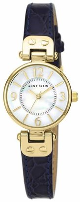 Anne Klein Ladies Navy Leather Strap With Gold Tone Case Watch Ak/N1394mpnv
