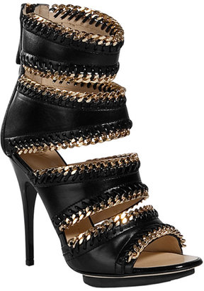 Giuseppe Zanotti Black Shoes With Golden Chain Detailing