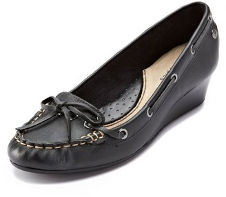 Hush Puppies Women's 'Candid' Boat Shoe-Style Leather Wedge Pump
