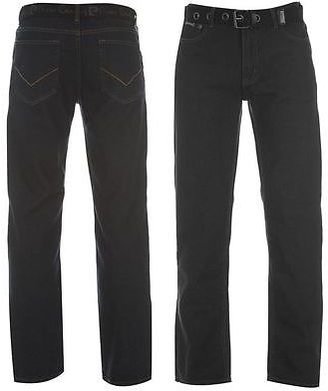 Pierre Cardin Mens Belted regular Fit Zip Fastening Denim Casual Jeans