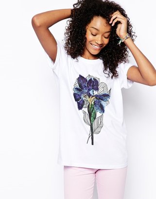 ASOS T-Shirt with Botanical Iris Print