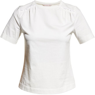 Rebecca Taylor Cotton Tee with Smocking
