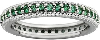 Stacks & Stones Sterling Silver Lab-Created Emerald Eternity Stack Ring