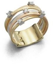 Marco Bicego Goa Diamond, 18K White, Rose & Yellow Gold Five-Row Ring