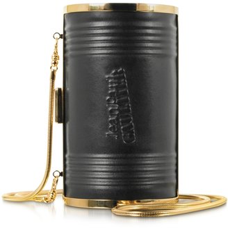 Jean Paul Gaultier Black Leather and Metal Can Clutch