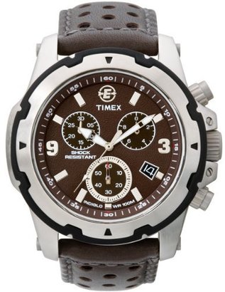 Timex Men's T49627 Leather Quartz Watch with Dial
