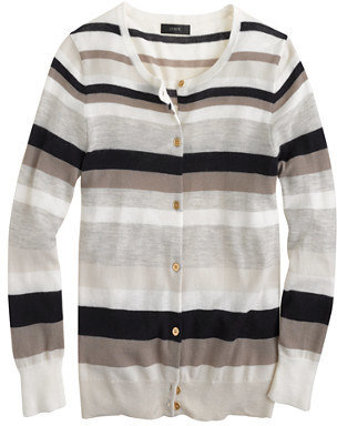 J.Crew Collection featherweight cashmere cardigan in two-way stripe