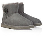 UGG Suede Mini Bailey Button Boots in Grey