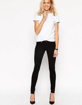 ASOS Whitby Low Rise Skinny Jeans in Clean Black - Black